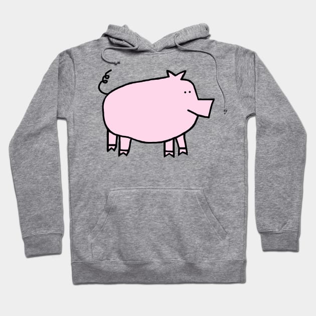 Cute Pink Pig Hoodie by ellenhenryart